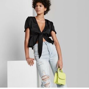 💜BOGO NWOT Wild Fable Tie-Front Top